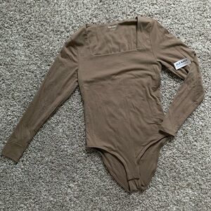 OLD NAVY Light Brown Square Neck Bodysuit